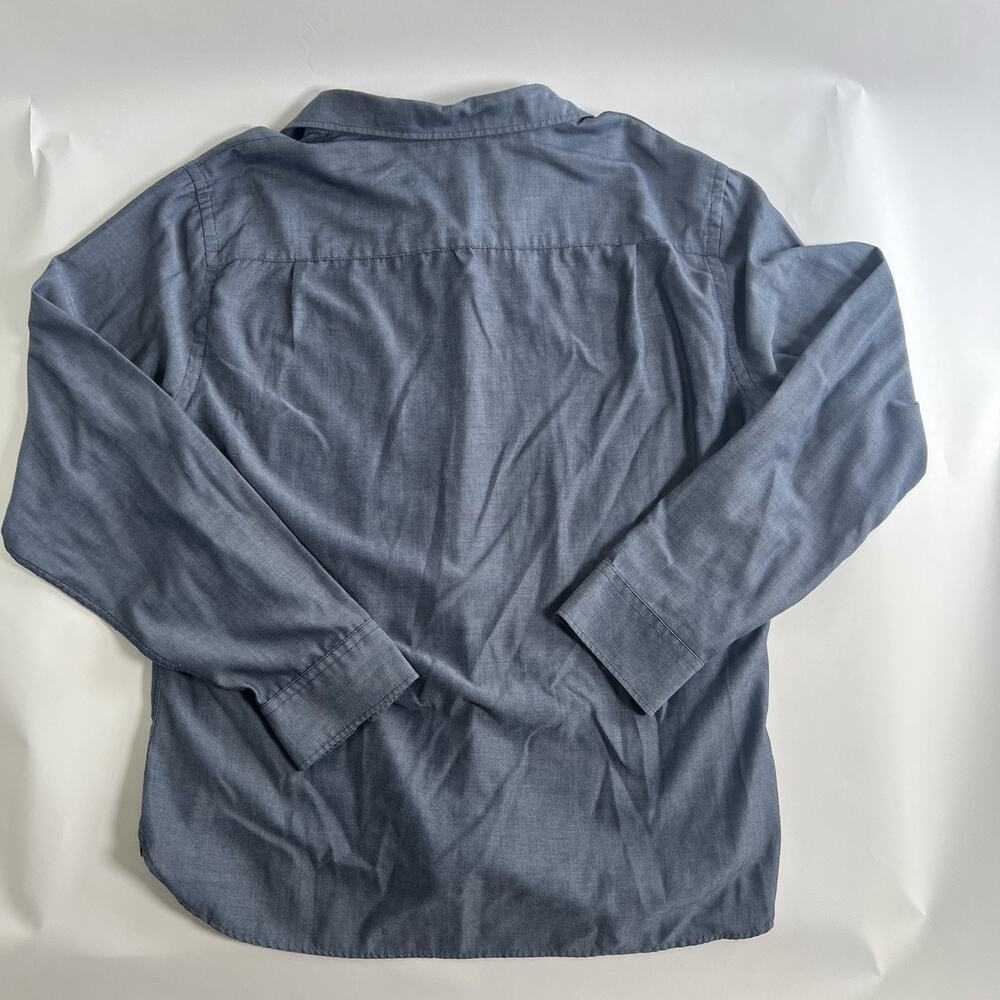 Van Heusen Men's Blue Solid Woven Button-Up Shirt Long Sleeve Pockets XL - Picture 5 of 8